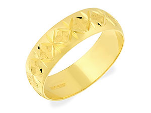 9ct gold Diamond-Cut Grooms Wedding Ring 184248-R