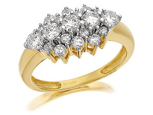 9ct gold Diamond Diamond Cluster Ring 049202-K