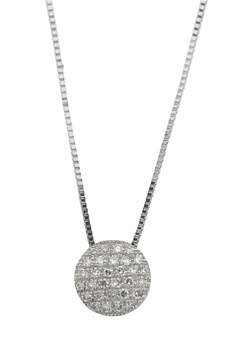 9ct Gold Diamond Disc Pendant