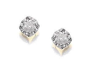 9ct Gold Diamond Earrings 15pts per pair - 045590