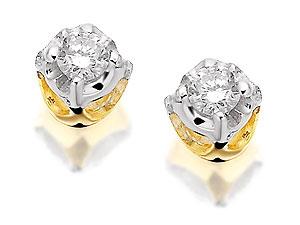9ct Gold Diamond Earrings 5pts per pair - 045588