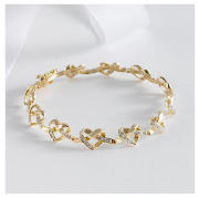 9ct gold Diamond Heart Bracelet
