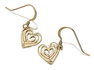 9ct Gold Diamond Heart Earrings HSBD 2011/12