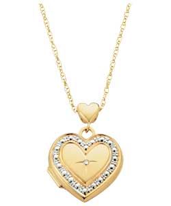 9ct gold Diamond Heart Locket