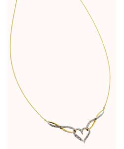 9ct gold Diamond Heart Twist Chain