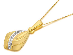9ct Gold Diamond Kite Pendant And Chain - 188186