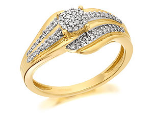9ct Gold Diamond Knot And Twist Cluster Ring