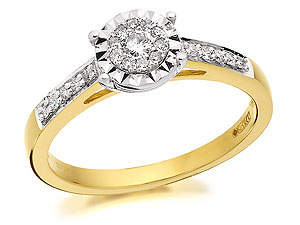 9ct Gold Diamond Ring 15pts - 045114