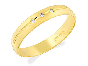 9ct gold Diamond-Set Brides Wedding Ring 184462-O
