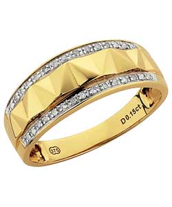 9ct Gold Diamond Set Pave Ring