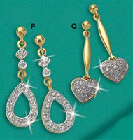 9ct gold Diamond Set Teardrop Earrings