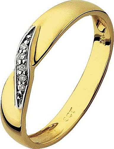 9ct Gold Diamond Set Twist Wedding Ring