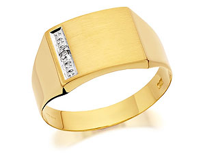 9ct Gold Diamond Signet Ring - 184006
