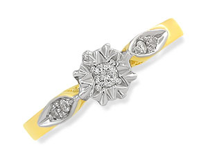 9ct gold Diamond Single Stone Ring 049164-K