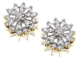9ct Gold Diamond Snowflake Earrings 0.25ct per