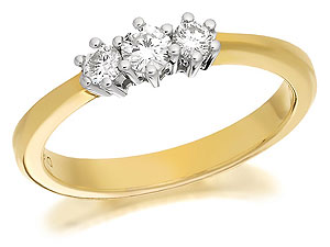 9ct Gold Diamond Trilogy Ring 0.25ct - 045902