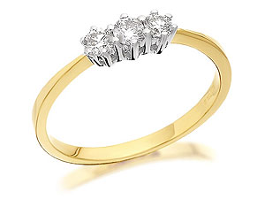 9ct Gold Diamond Trilogy Ring 0.25ct - 045906