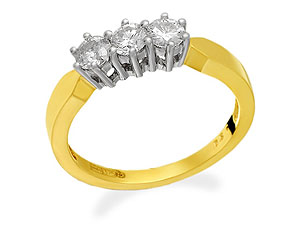 9ct Gold Diamond Trilogy Ring 0.5ct - 045825