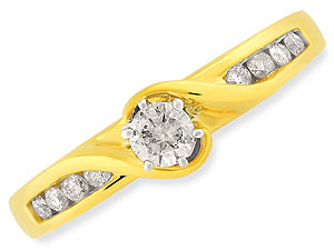 9ct gold Diamond Twist Ring 045208-J