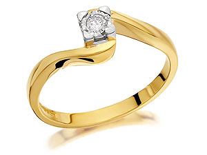 9ct Gold Diamond Twist Ring 5pts - 045230