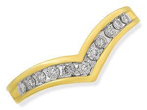 9ct gold Diamond Wishbone Half Eternity Ring 048871-N