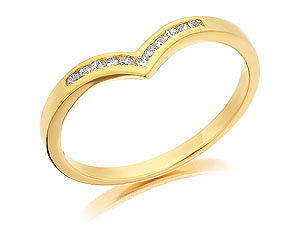 9ct Gold Diamond Wishbone Half Eternity Ring