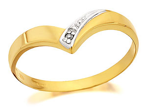 9ct Gold Diamond Wishbone Ring - 182112