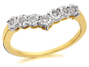 9ct Gold Diamond Wishbone Ring 10pts - 048027