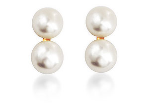 9ct gold Double Freshwater Pearl Earrings 070546