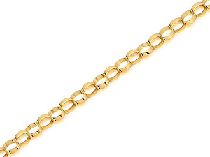 9ct Gold Double Link Bracelet 7.25` - 076465