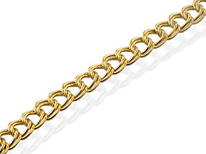9ct gold Double Link Curb Bracelet with Padlock