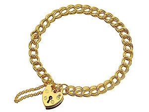 9ct Gold Double Link Padlock Bracelet 7.5`