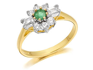 9ct gold Emerald and Cubic Zirconia Ring 185948-J