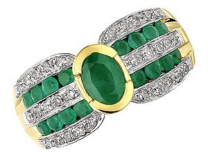 9ct gold Emerald and Diamond Bow and Knot Ring 047601-O
