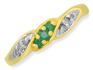 9ct gold Emerald and Diamond Cluster Ring 047532-P