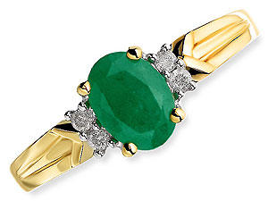9ct gold Emerald and Diamond Cluster Ring 047605-K