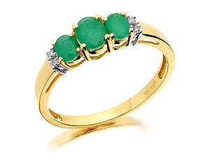 9ct gold Emerald and Diamond Ring 047502-L