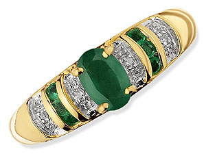 9ct gold Emerald and Diamond Ring 047507-L