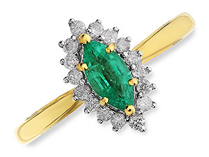 9ct gold Emerald and Diamond Ring 047609-K