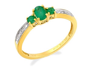9ct gold Emerald and Diamond Ring 180905-M