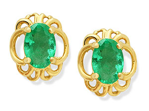 9ct gold Emerald Earrings 070538