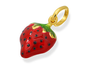 Enamel Strawberry Charm - 073525