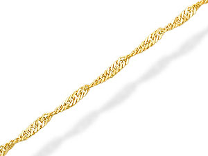 9ct Gold Extra Long Twisted Curb Anklet - 077911