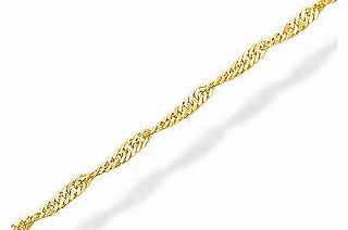 9ct Gold Extra Long Twisted Curb Anklet 10`` -