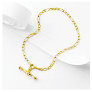 9ct gold Figaro T-Bar Bracelet