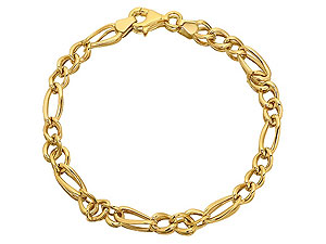 9ct Gold Figaro Twist Bracelet - 077402