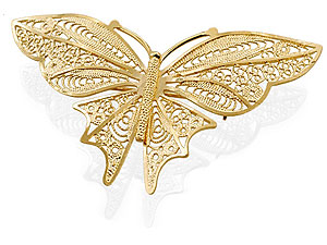 9ct gold Filigree Butterfly Brooch 079177