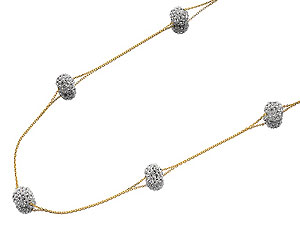 9ct Gold Five Crystal Glitterball Chain - 188298