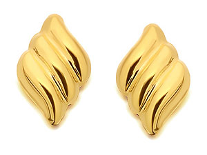 9ct Gold Flame Earrings 6mm - 070337