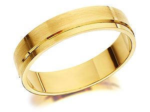 9ct Gold Flat Brushed Finish Brides Wedding Ring